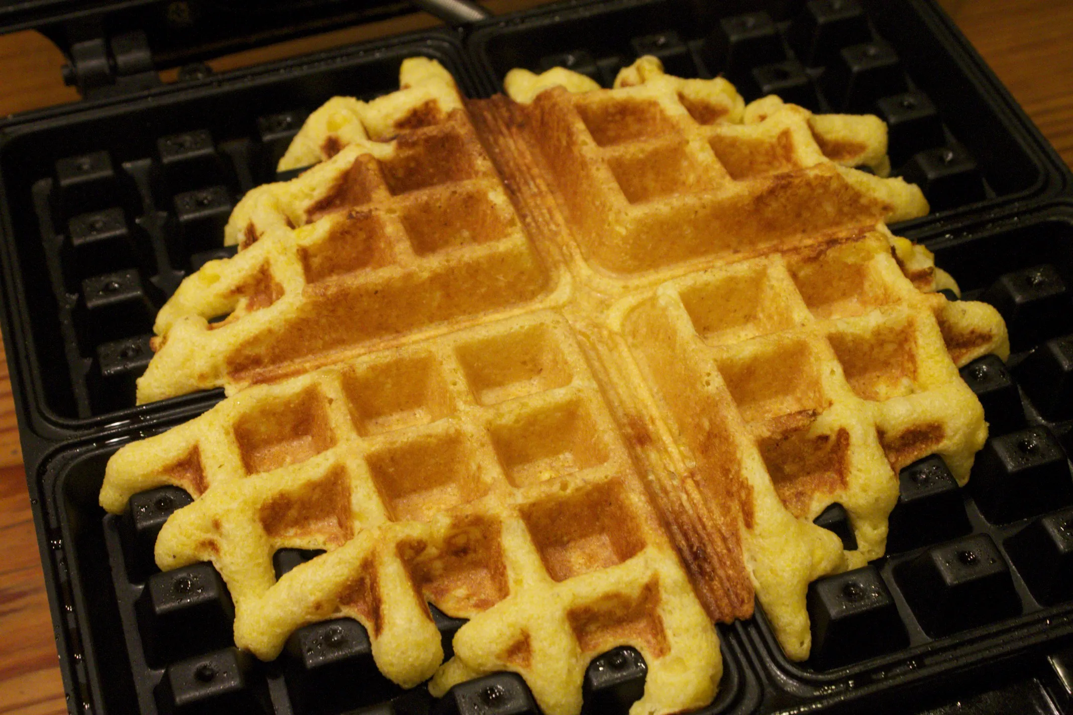 creamy poblano chicken wcornbread waffles