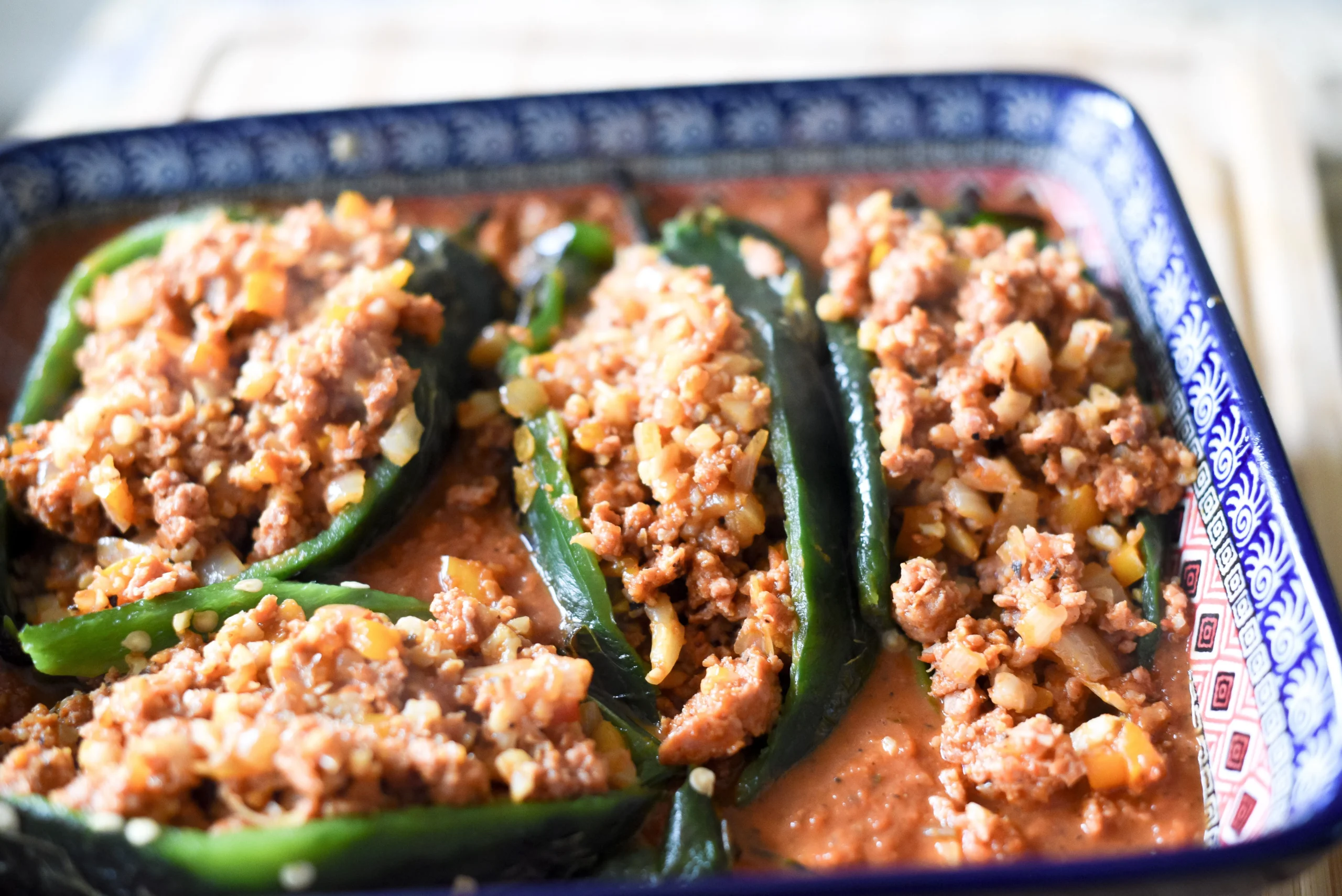 enchilada inspired stuffed poblano peppers