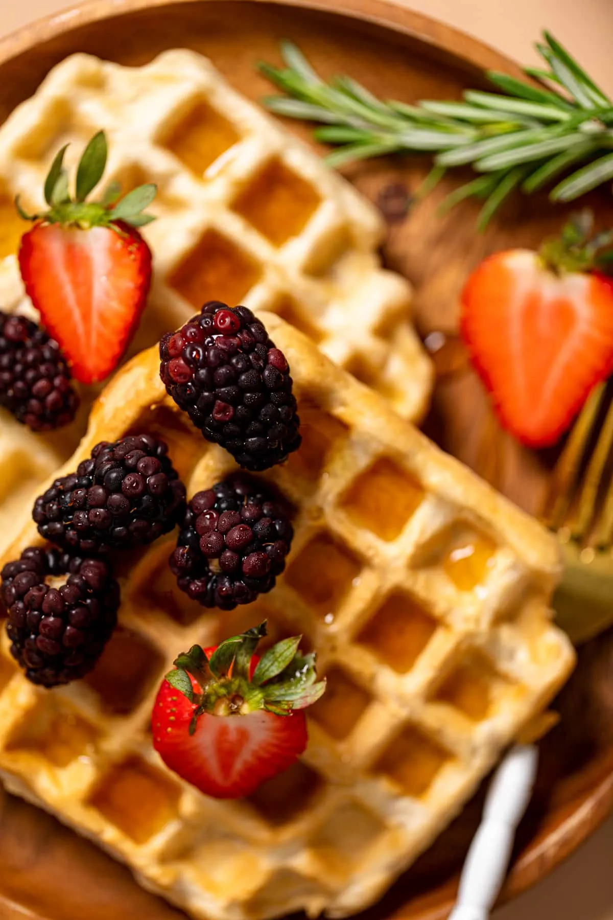 fluffy cinnamon vegan belgian waffles