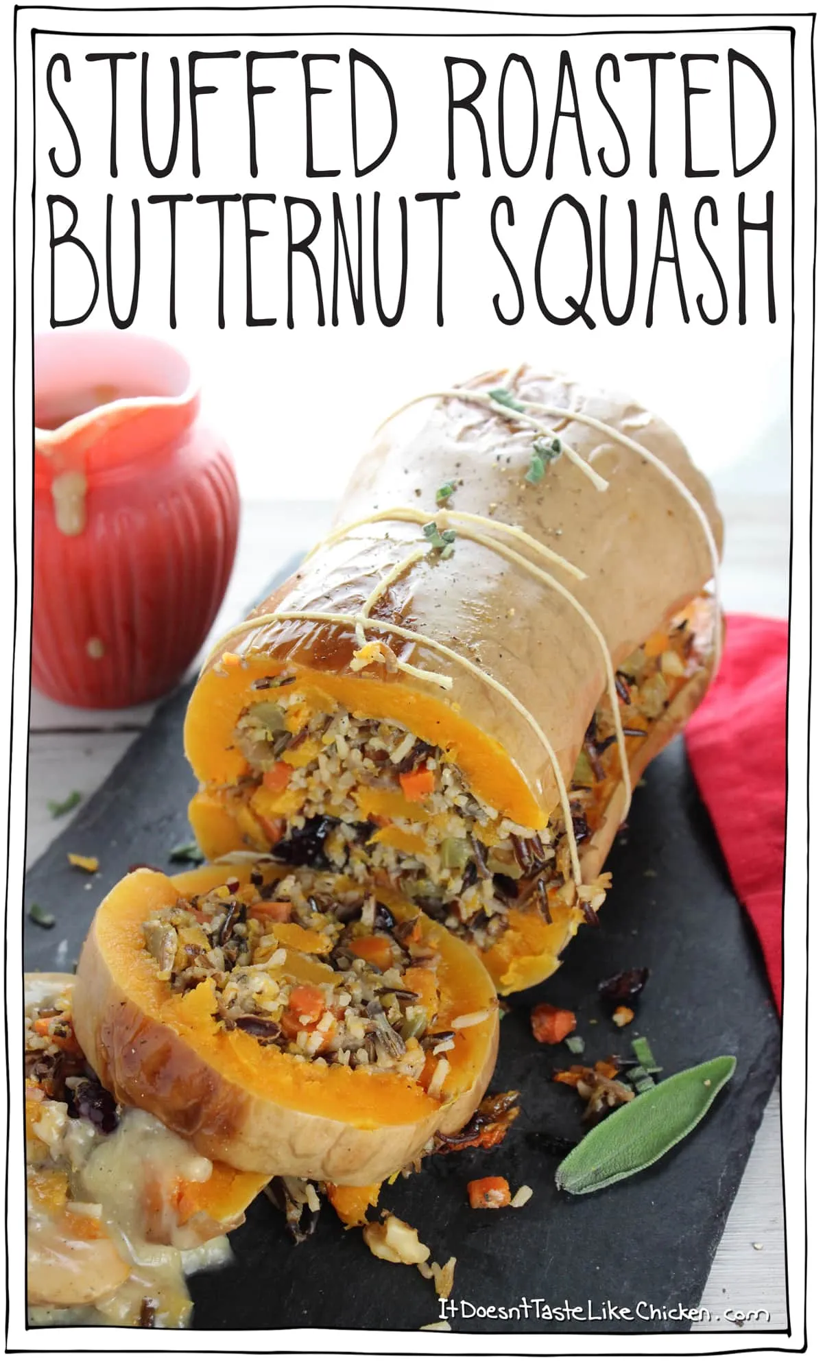 roasted stuffed butternut squash