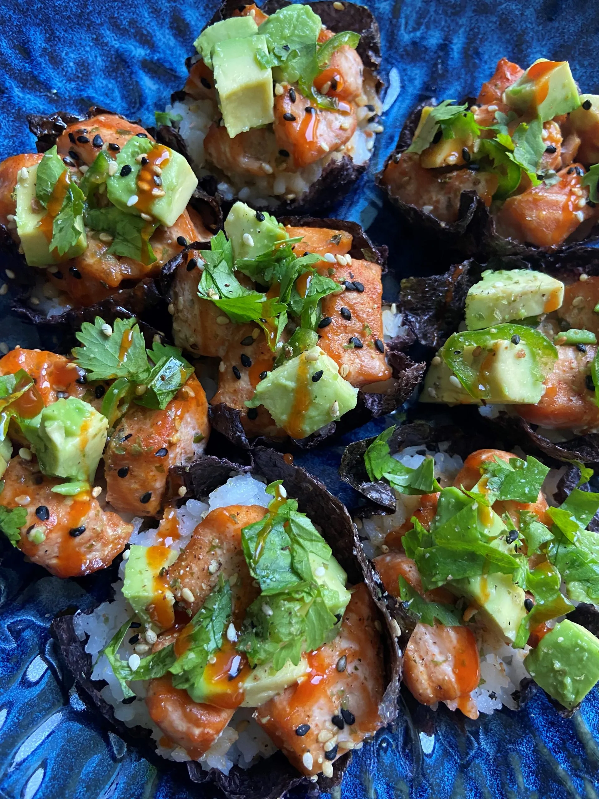 salmon sushi cups or baked salmon rice muffins