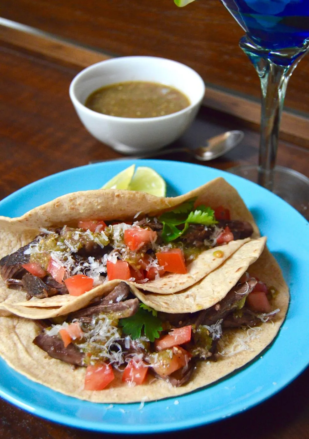 simple short rib tacos with homemade tomatillo salsa