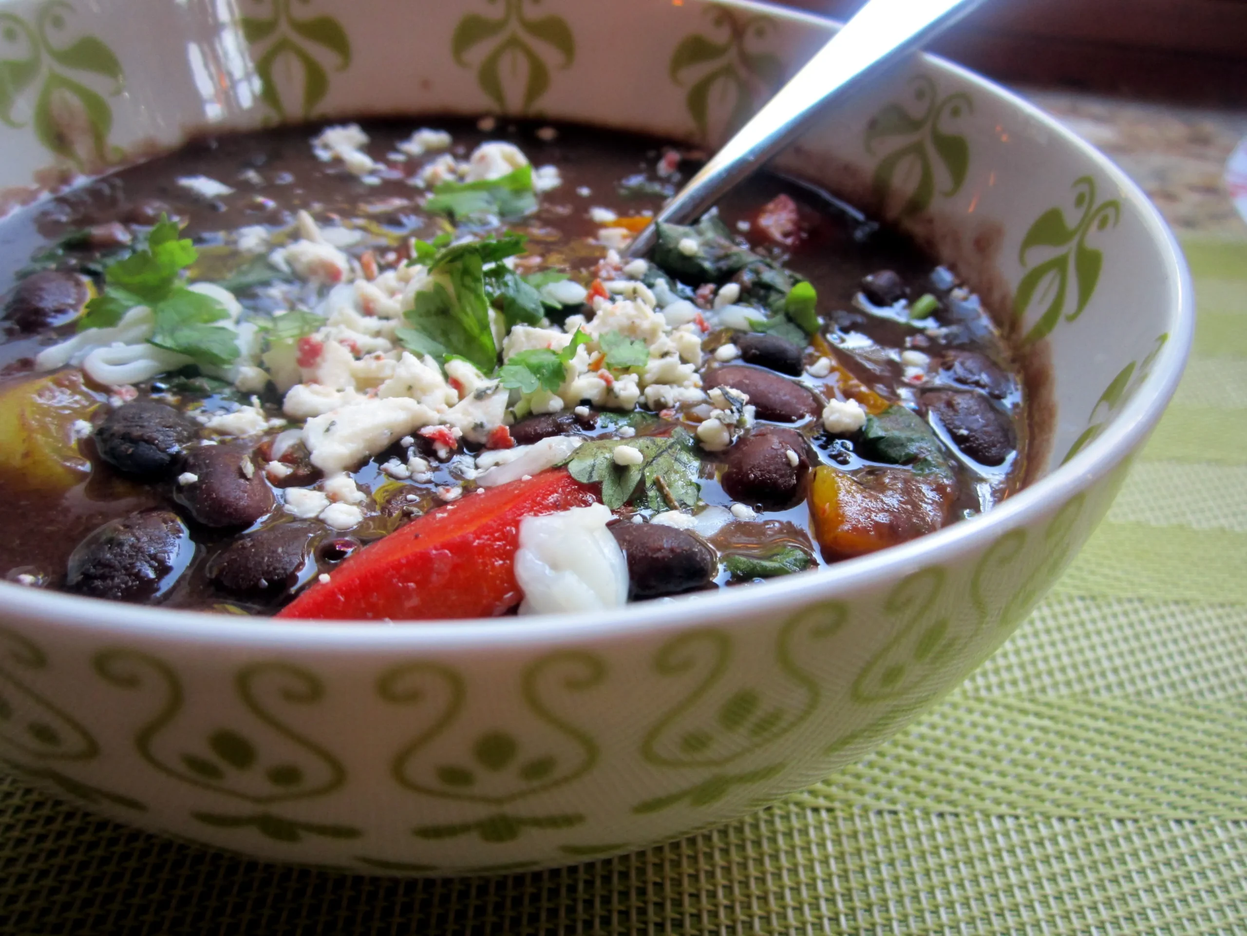 slow cooker tangy coconut black bean soup