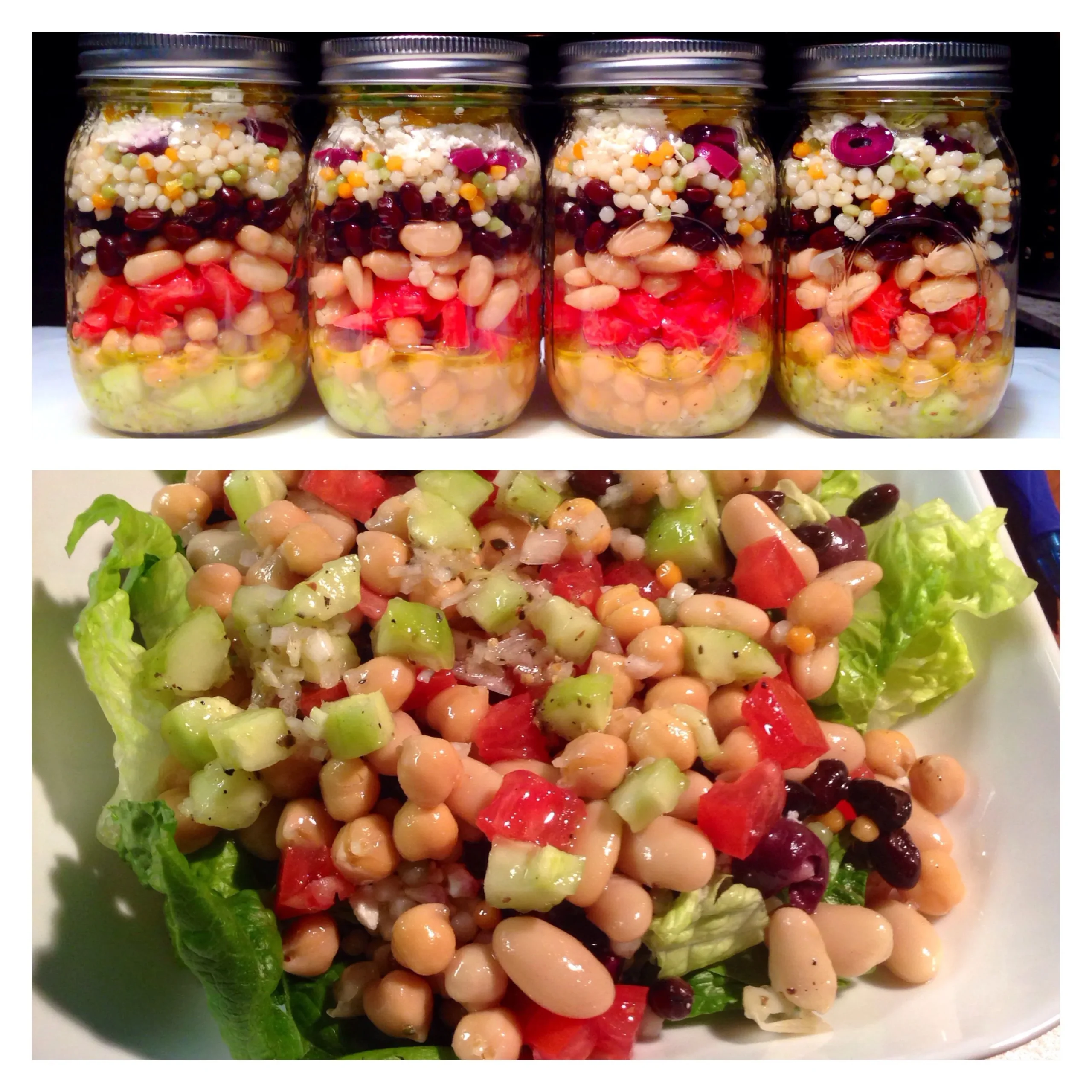 three bean salad in a jar