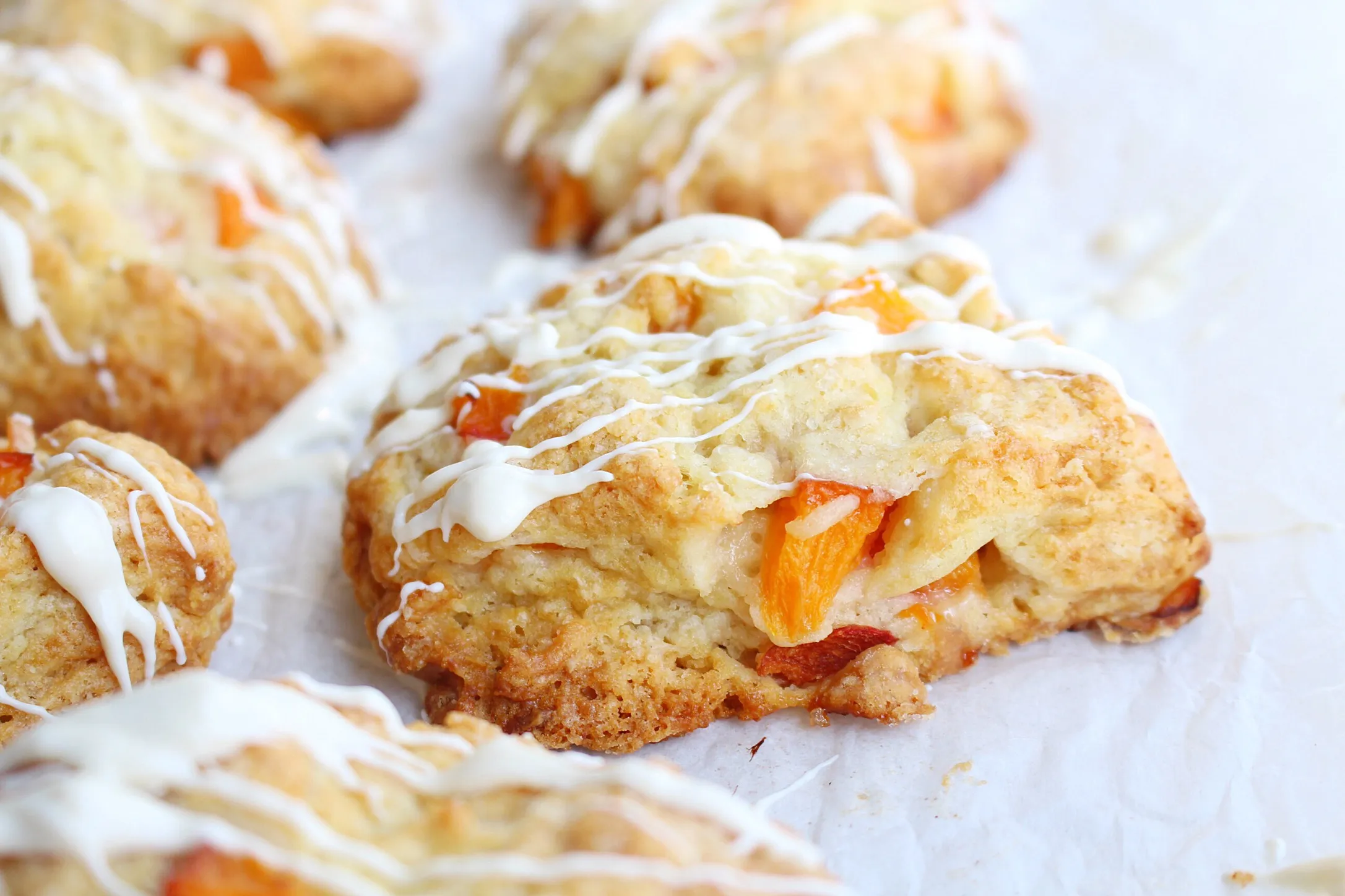 white chocolate apricot and walnut scones