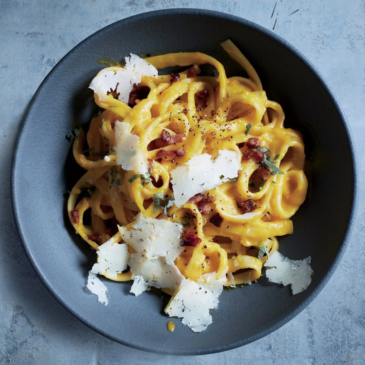 winter squash vegan carbonara